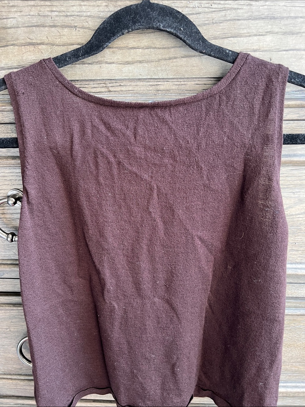 Eileen Fisher Dark Brown Scoop-Neck Tank - Picture 4 of 5